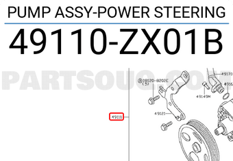 Nissan 49110ZX01B PUMP ASSY-POWER STEERING