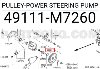 Nissan 49111M7260 PULLEY-POWER STEERING PUMP