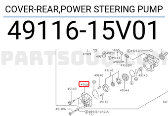 Nissan 4911615V01 COVER-REAR,POWER STEERING PUMP