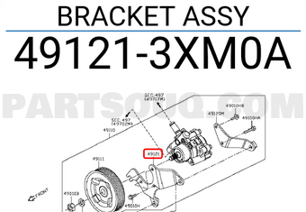 Nissan 491213XM0A BRACKET ASSY