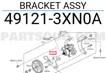 Nissan 491213XN0A BRACKET ASSY
