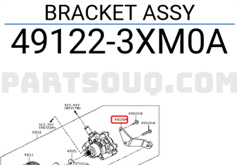 Nissan 491223XM0A BRACKET ASSY