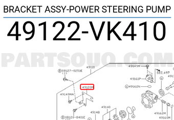 Nissan 49122VK410 BRACKET ASSY-POWER STEERING PUMP