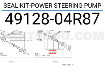 Nissan 4912804R87 SEAL KIT-POWER STEERING PUMP