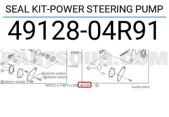 Nissan 4912804R91 SEAL KIT-POWER STEERING PUMP
