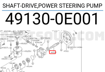 Nissan 491300E001 SHAFT-DRIVE,POWER STEERING PUMP