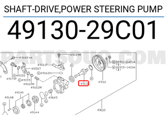Nissan 4913029C01 SHAFT-DRIVE,POWER STEERING PUMP