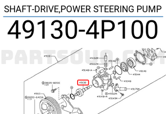 Nissan 491304P100 SHAFT-DRIVE,POWER STEERING PUMP