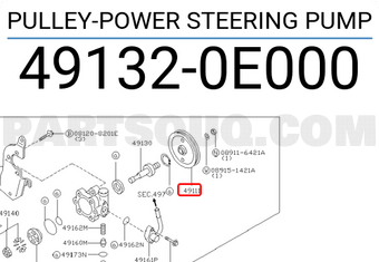 Nissan 491320E000 PULLEY-POWER STEERING PUMP