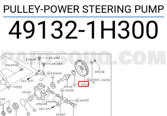 Nissan 491321H300 PULLEY-POWER STEERING PUMP