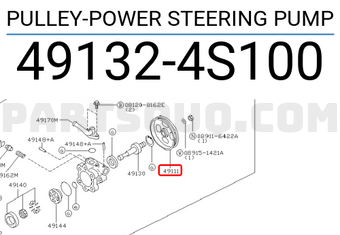 Nissan 491324S100 PULLEY-POWER STEERING PUMP