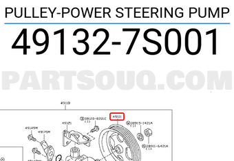 Nissan 491327S001 PULLEY-POWER STEERING PUMP