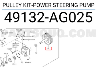 Nissan 49132AG025 PULLEY KIT-POWER STEERING PUMP