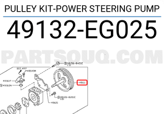 Nissan 49132EG025 PULLEY KIT-POWER STEERING PUMP