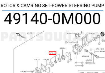 Nissan 491400M000 ROTOR & CAMRING SET-POWER STEERING PUMP
