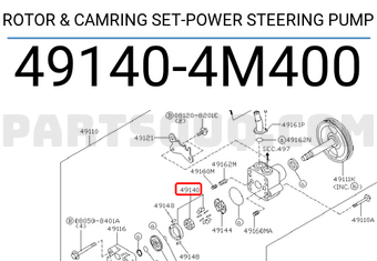 Nissan 491404M400 ROTOR & CAMRING SET-POWER STEERING PUMP