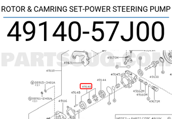 Nissan 4914057J00 ROTOR & CAMRING SET-POWER STEERING PUMP