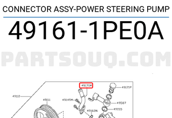 Nissan 491611PE0A CONNECTOR ASSY-POWER STEERING PUMP