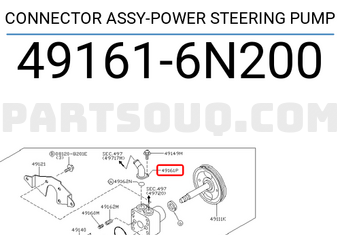 Nissan 491616N200 CONNECTOR ASSY-POWER STEERING PUMP