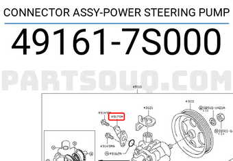 Nissan 491617S000 CONNECTOR ASSY-POWER STEERING PUMP