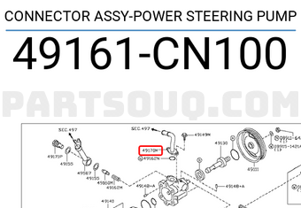 Nissan 49161CN100 CONNECTOR ASSY-POWER STEERING PUMP