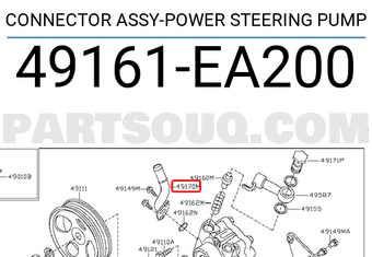 Nissan 49161EA200 CONNECTOR ASSY-POWER STEERING PUMP