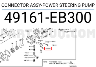 Nissan 49161EB300 CONNECTOR ASSY-POWER STEERING PUMP