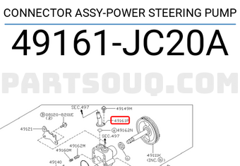 Nissan 49161JC20A CONNECTOR ASSY-POWER STEERING PUMP