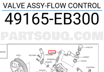 Nissan 49165EB300 VALVE ASSY-FLOW CONTROL
