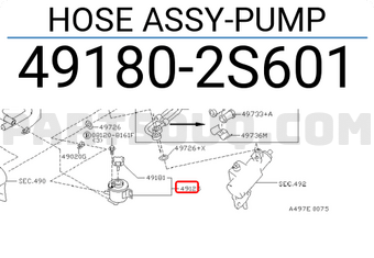 Nissan 491802S601 HOSE ASSY-PUMP