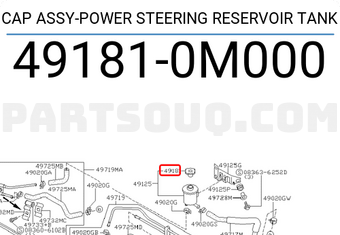 Nissan 491810M000 CAP ASSY-POWER STEERING RESERVOIR TANK