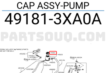 Nissan 491813XA0A CAP ASSY-PUMP