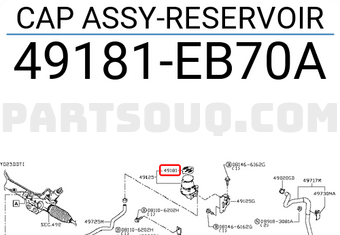 Nissan 49181EB70A CAP ASSY-RESERVOIR