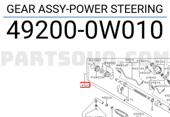 Nissan 492000W010 GEAR ASSY-POWER STEERING