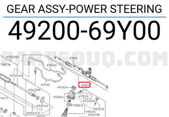 Nissan 4920069Y00 GEAR ASSY-POWER STEERING