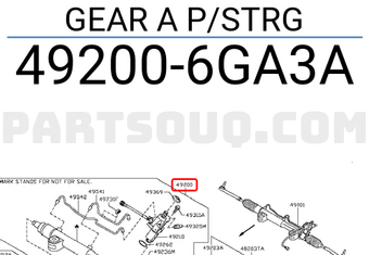 Nissan 492006GA3A GEAR A P/STRG