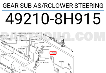 Nissan 492108H915 GEAR SUB AS/RCLOWER STEERING