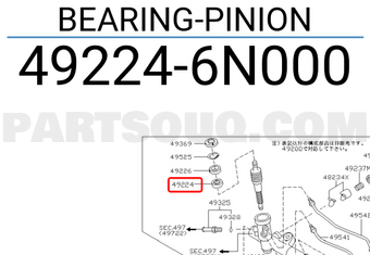 Nissan 492246N000 BEARING-PINION