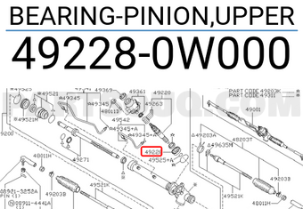 Nissan 492280W000 BEARING-PINION,UPPER