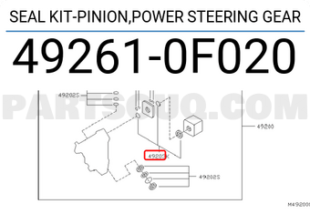 Nissan 492610F020 SEAL KIT-PINION,POWER STEERING GEAR