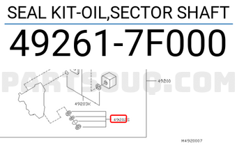 Nissan 492617F000 SEAL KIT-OIL,SECTOR SHAFT
