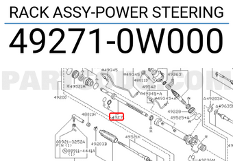 Nissan 492710W000 RACK ASSY-POWER STEERING