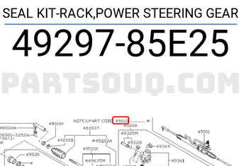 Nissan 4929785E25 SEAL KIT-RACK,POWER STEERING GEAR