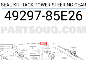 Nissan 4929785E26 SEAL KIT-RACK,POWER STEERING GEAR