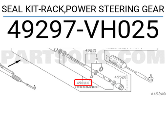 Nissan 49297VH025 SEAL KIT-RACK,POWER STEERING GEAR