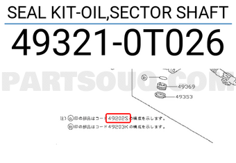 Nissan 493210T026 SEAL KIT-OIL,SECTOR SHAFT