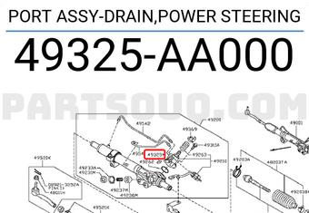 Nissan 49325AA000 PORT ASSY-DRAIN,POWER STEERING