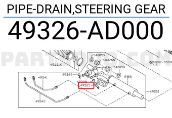Nissan 49326AD000 PIPE-DRAIN,STEERING GEAR