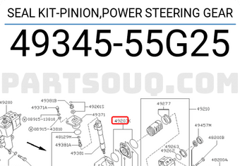 Nissan 4934555G25 SEAL KIT-PINION,POWER STEERING GEAR