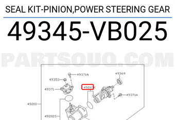 Nissan 49345VB025 SEAL KIT-PINION,POWER STEERING GEAR